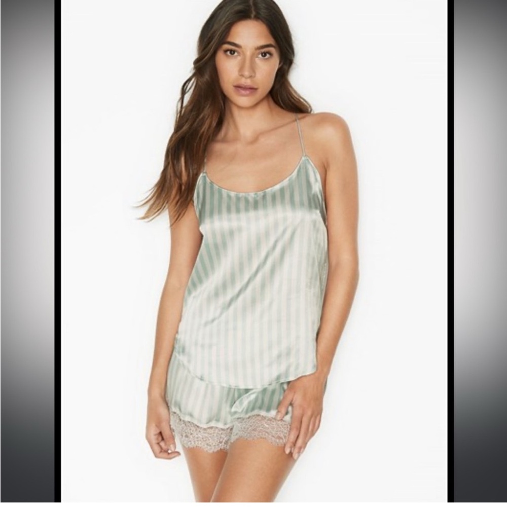 Victoria’s Secret Striped Green Sleepwear Set